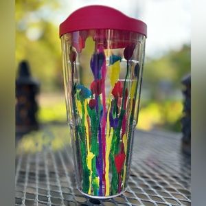 Tervis Made in USA Double Walled Skinny Flowers- Insulated Tumbler Cup 24oz Red